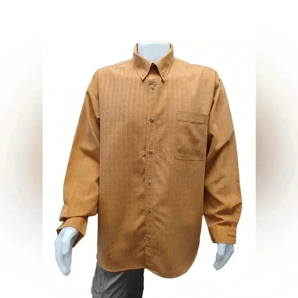 Columbia Ling Sleeve Dress Shirt Copper &  Gold Size XXL - Picture 1 of 9